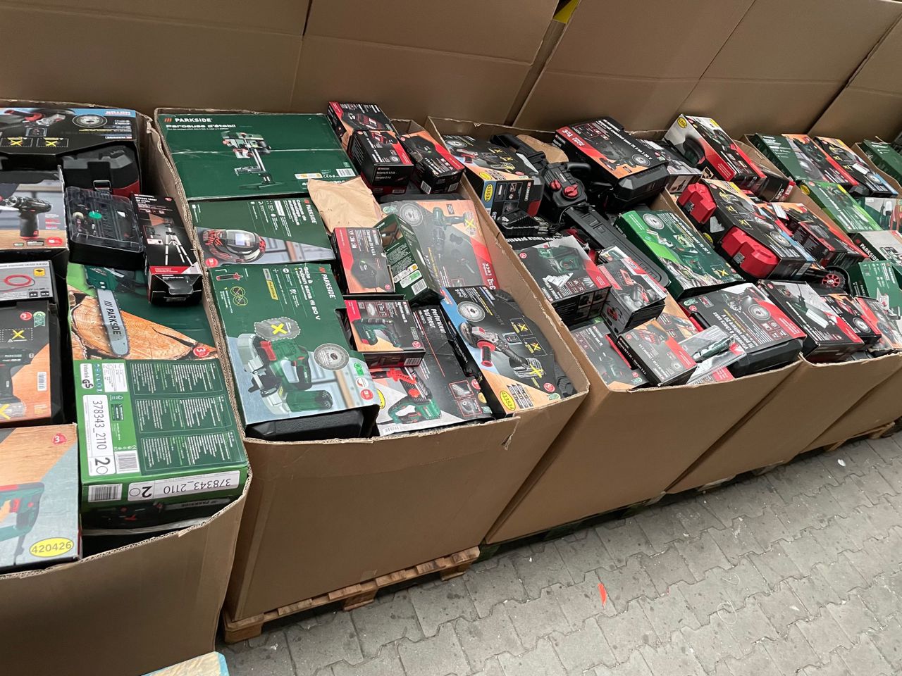Pallet of new power tools – Mostly Parkside – 90 to 110 pieces – Grade A