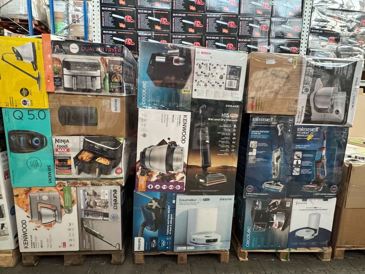 Palette Premium Électroménager & High-Tech – Ninja, Tefal, Bissell, Dreame, Bosch, Kenwood, Philips – 25 à 30 pièces – Grade A